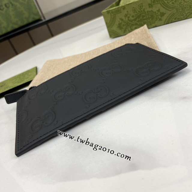gucci專櫃2024早春系列原廠皮錢包錢夾 古馳GG橡膠效果卡片夾卡包 jcp1521